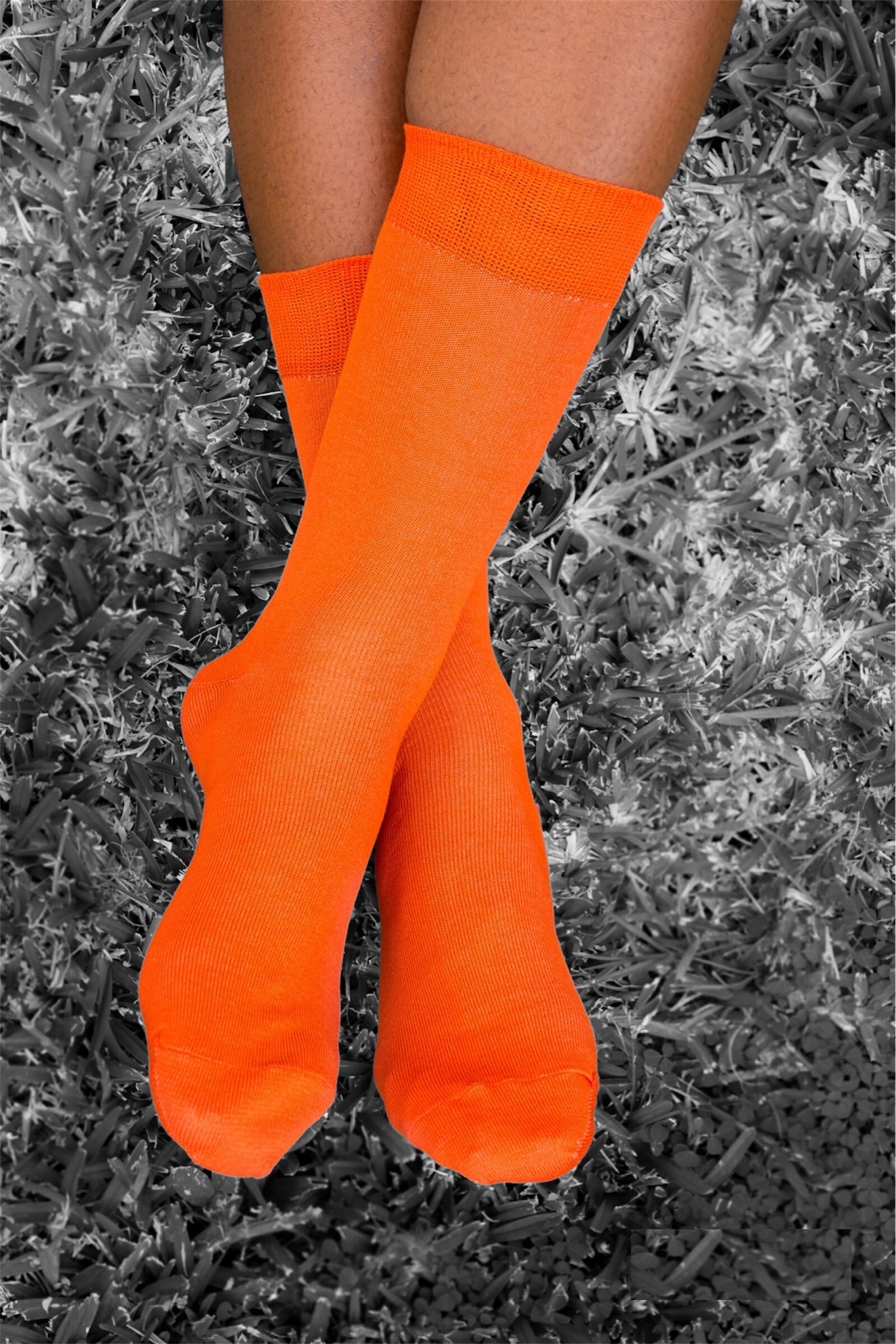 Chaussette Fil d'Écosse - Orange  +  Noir avec boite